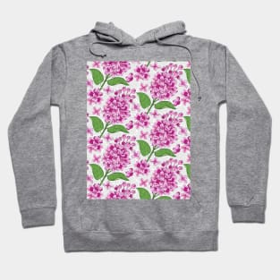 Pink Lilac Flowers Pattern Hoodie